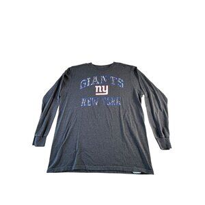 New York Giants NY NFL Long Sleeve T Shirt Majestic Sz XL Dark Gray Camo Blue